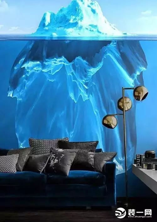 3D冰河背景墙效果图