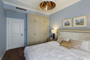 50平米兩居室現代簡約臥室入墻式衣柜設計