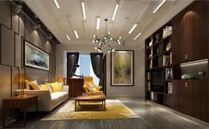 70平米两居室现代风格客厅装修效果图