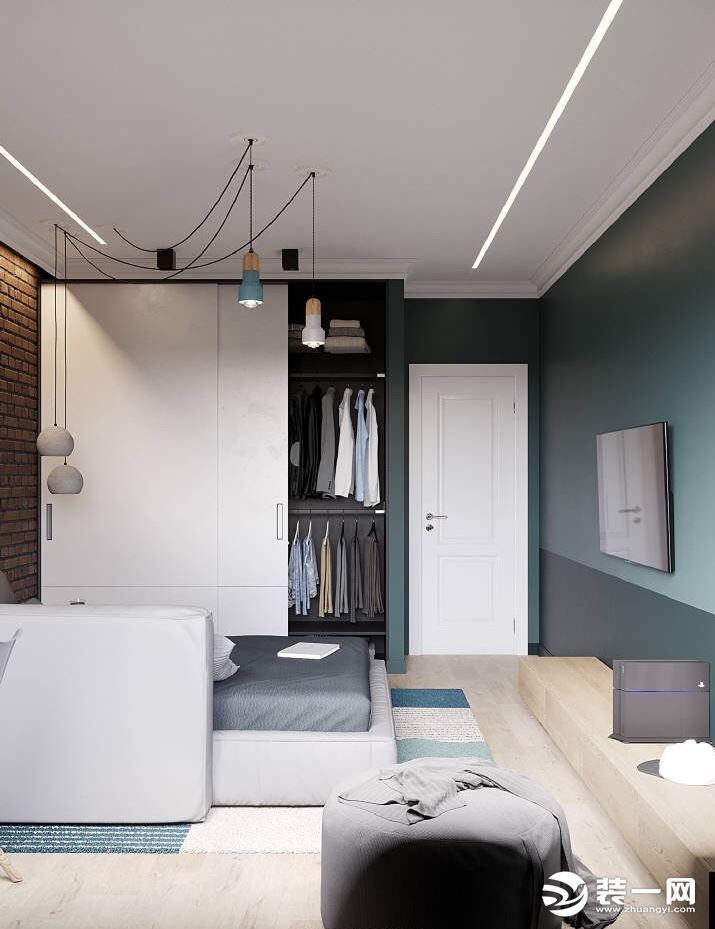 50平米小户型现代风格两居室装修效果图