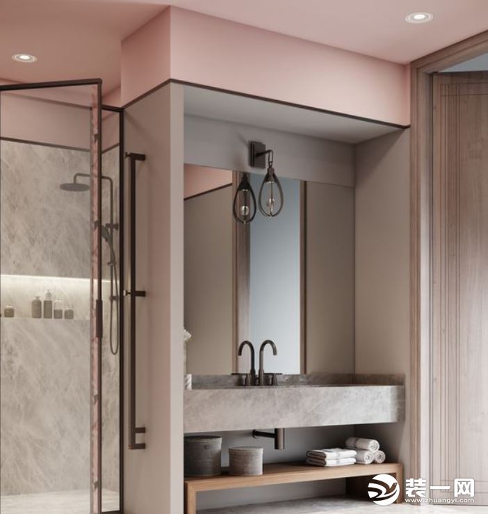林小宅网红浴室粉色浴室图片镜子