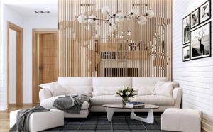 60平米小戶型客廳日式原木風兩居室效果圖