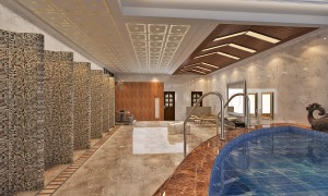 300平米现代风格洗浴中心装修效果图
