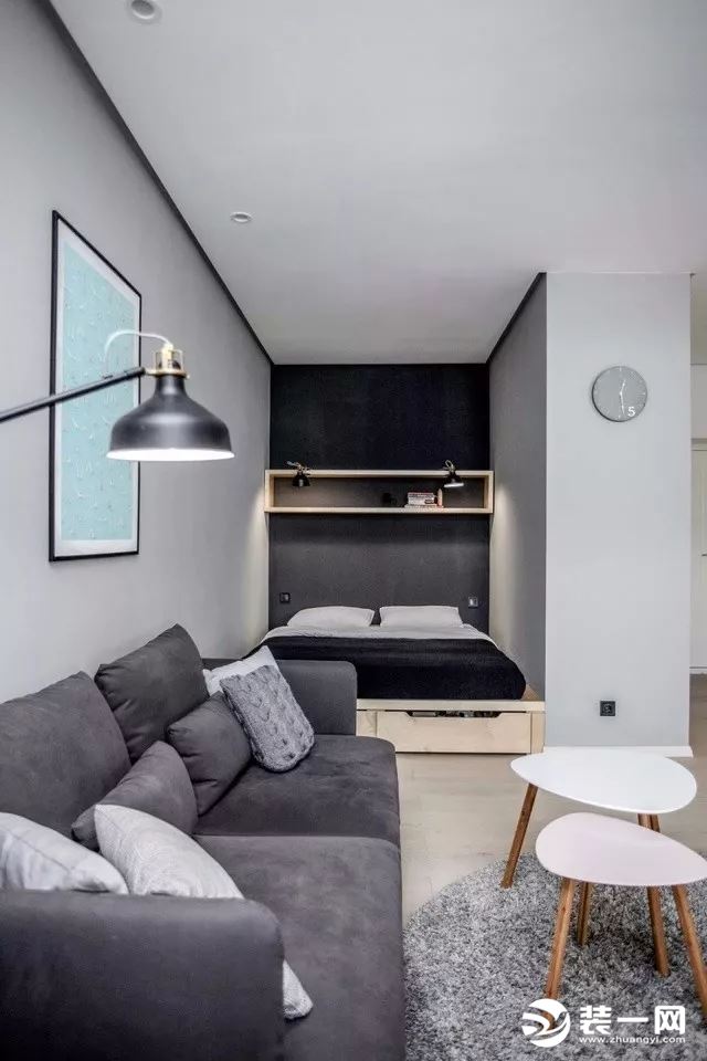 40平小户型现代简约风格一居室客厅装修效果图