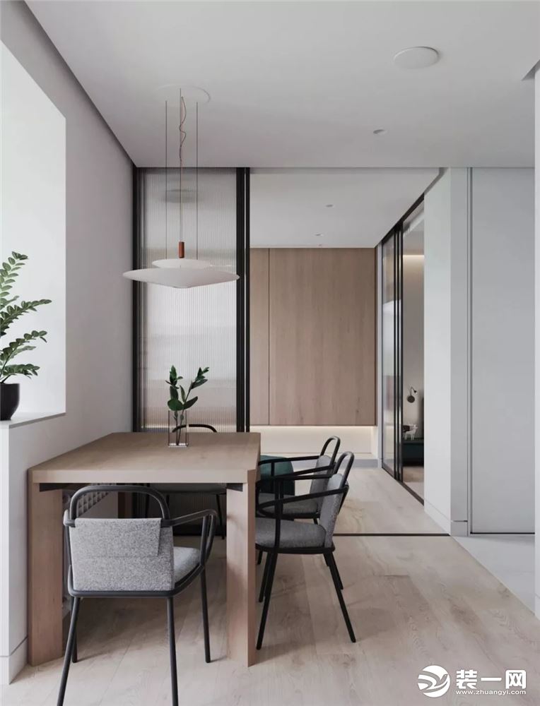 50平米小户型现代简约风格一居室餐厅餐桌装修效果图