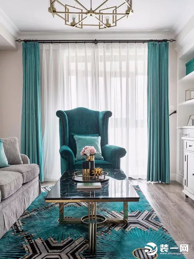 120平米三室两厅美式风格客厅沙发装饰效果