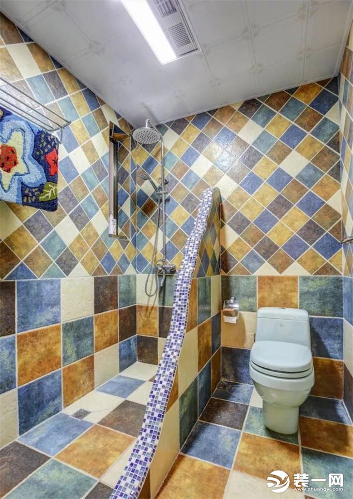 60平小户型两室一厅浪漫地中海风浴室卫生间装修效果图