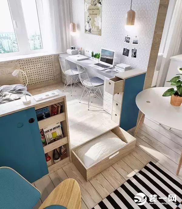 40平米小户型公寓现代简约风客厅卧室装修效果图