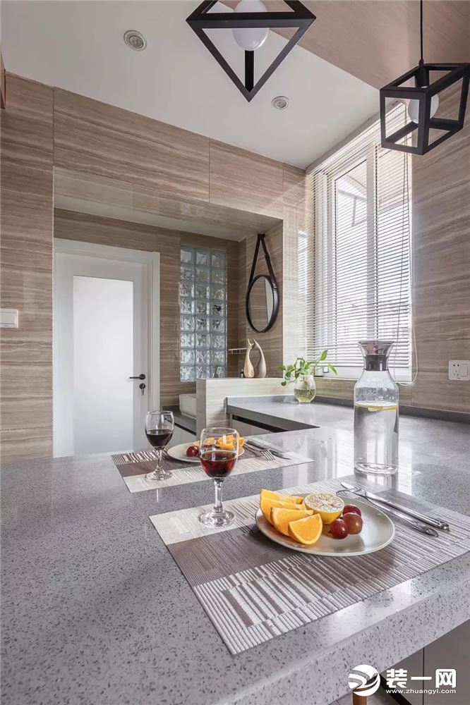 50平小户型两居室现代极致简约风开放式厨房装修效果图