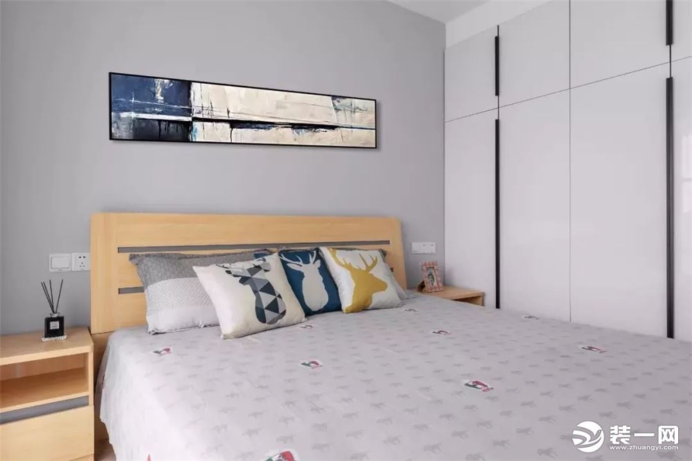 50平小户型两居室现代极致简约风卧室装修效果图