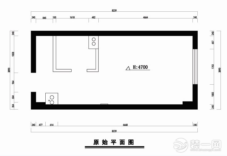 沈阳万科铁西蓝山沈阳装修公司沈阳阡舍装饰改造前户型图