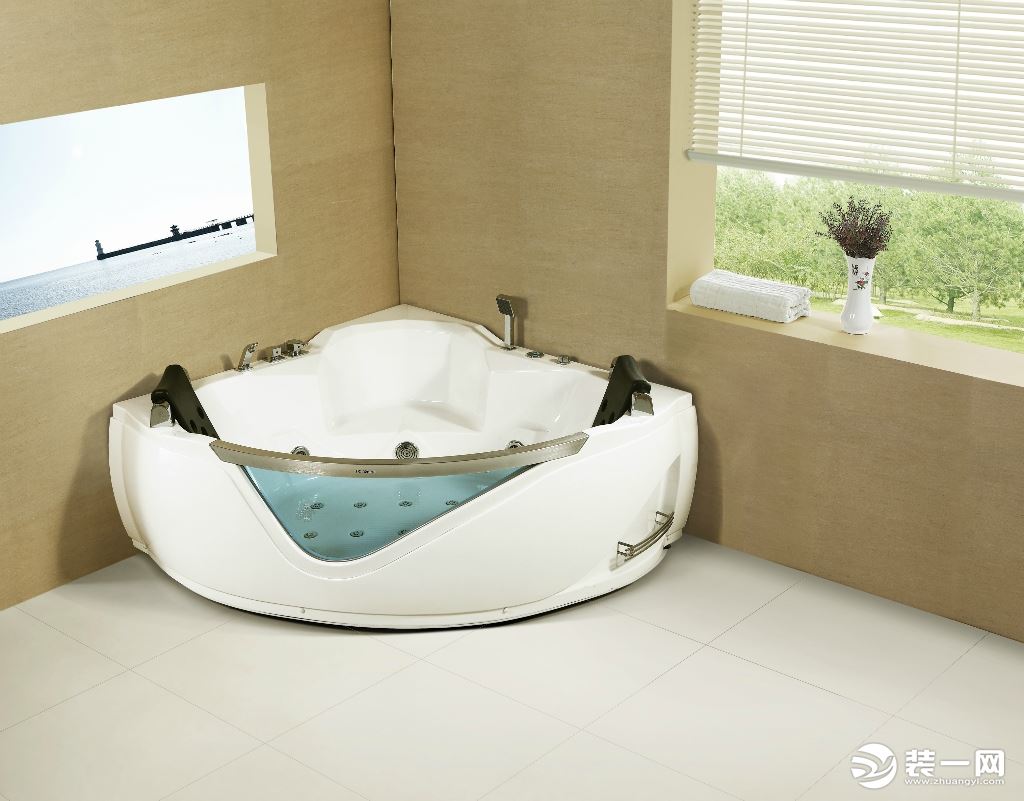 嵌入式亚克力冲浪按摩圆形浴缸 酒店家用双人独立式恒温浴池8610-阿里巴巴