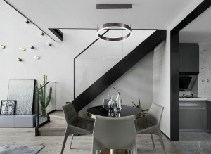 50平loft裝修新中式風格餐廳，創意墻面裝飾