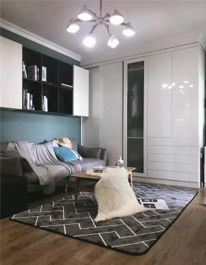 70平米小戶型現代簡約風格兩居室客廳裝修效果圖
