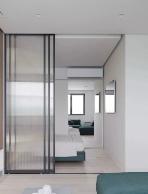 50平米小戶型現代簡約風格一居室客廳隔斷
