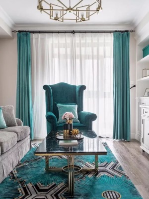120平米三室兩廳美式風格客廳沙發裝飾效果