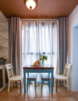 60平小戶型兩室一廳浪漫地中海風餐廳裝修效果圖