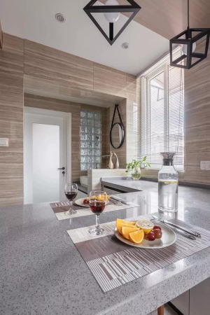 50平小戶型兩居室現代極致簡約風開放式廚房裝修效果圖