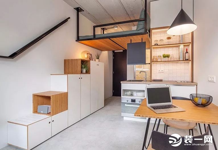 30平米小户型装修30平loft装修案例单身公寓装修效果图卧室