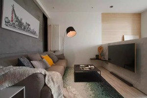 40平现代风格小户型一居室沙发背景墙