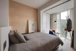 40平现代风格小户型一居室卧室木质背景墙