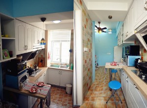 40平米復式loft小戶型地中海風格廚房裝修效果圖