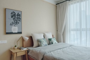 40平小户型日式卧室窗帘装修效果图