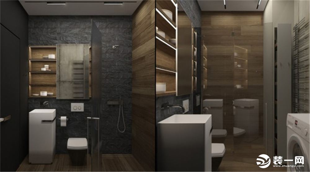 30平极简风格一居室卫生间装修效果图