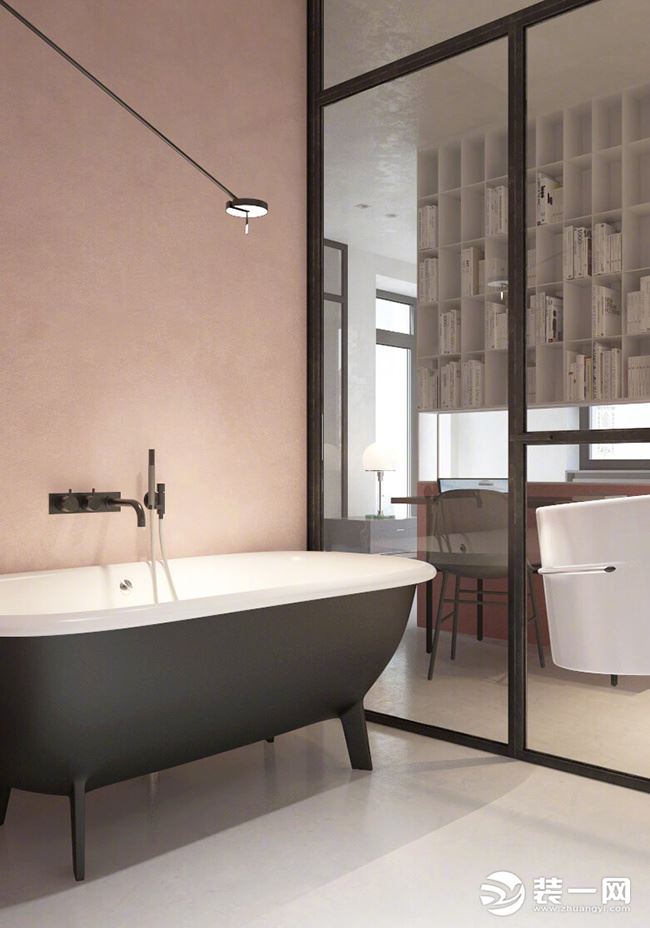 60平米小户型工业宜家风格浴室浴缸装修效果图