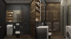 30平极简风格一居室卫生间装修效果图