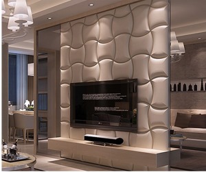 现代风格客厅软包电视背景墙装修效果图