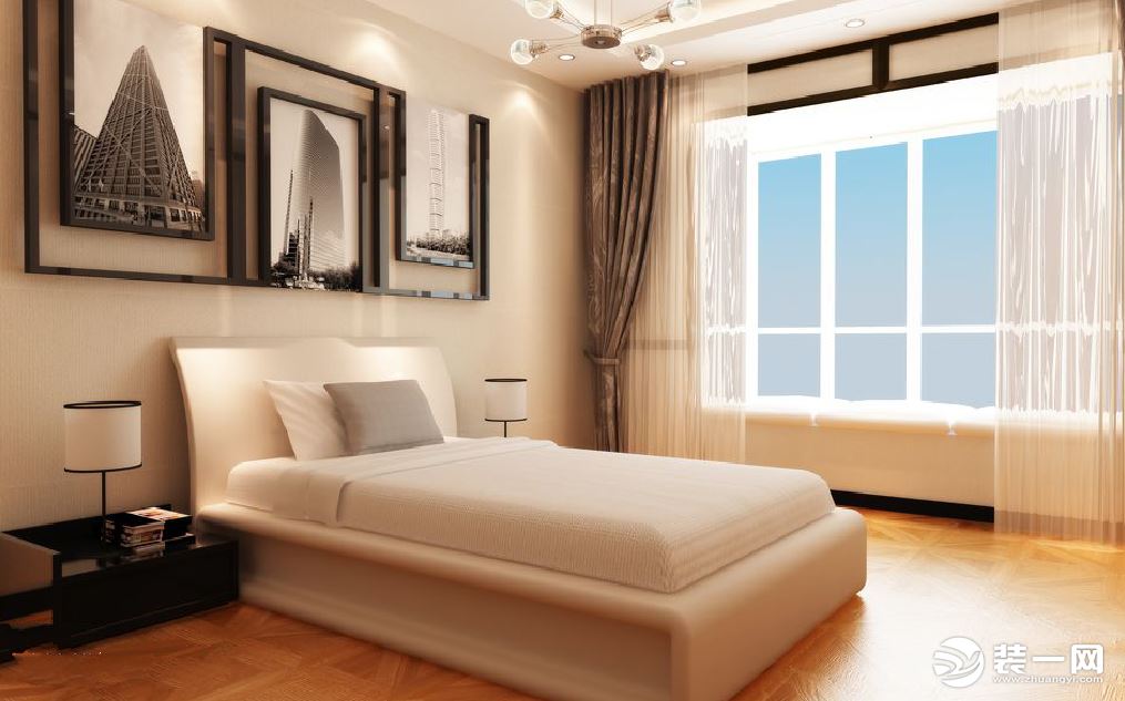 现代简约卧室设计简欧窗帘效果图展示