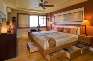 中式结合东南亚风格卧室装修效果图