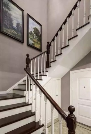 160平米复式木质楼梯现代风格装修图片