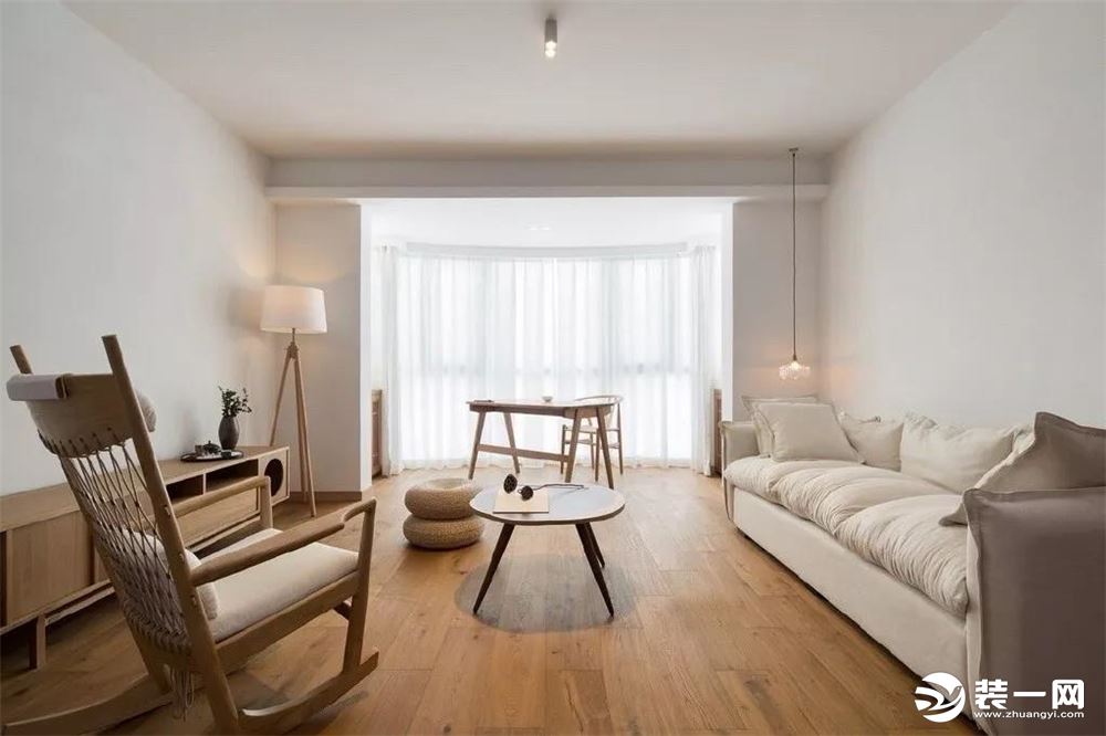 日式风格120平米客厅原木装修效果图