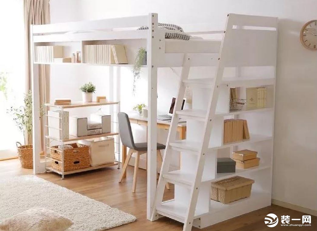 小户型卧室高架床设计效果图展示