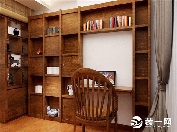 中式书柜装修效果图