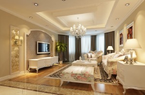 现代简欧风格客厅沙发装饰效果图