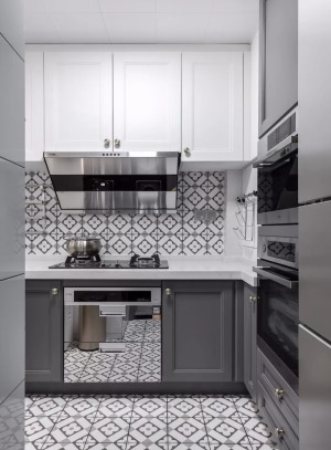 混搭风格90平米两居室厨房装修效果图