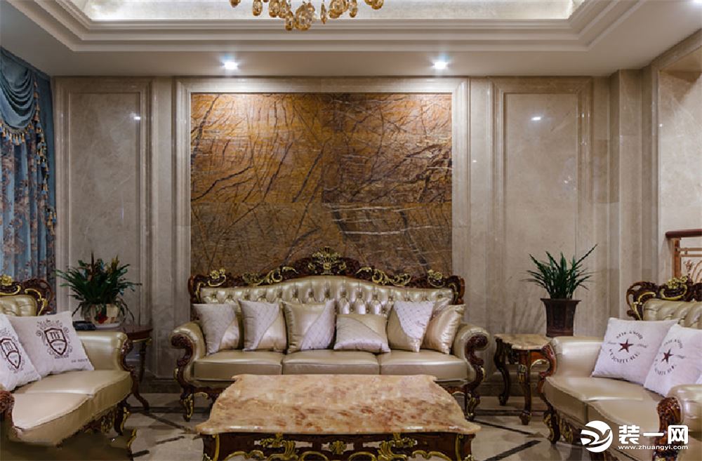 新古典风格别墅客厅沙发装饰设计效果图