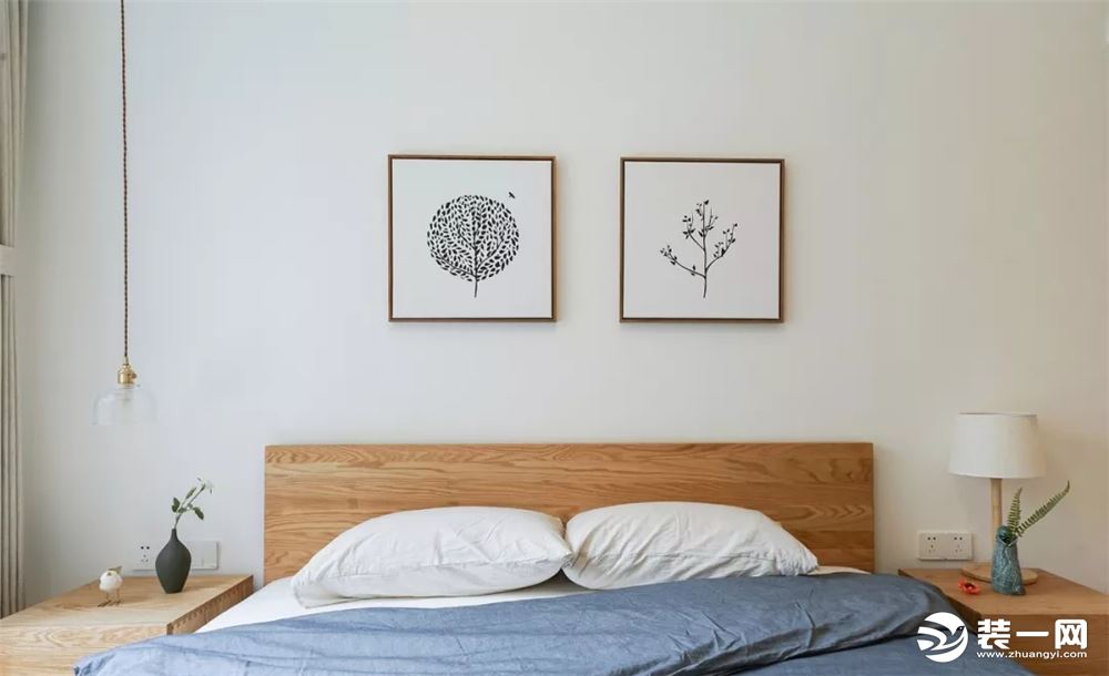 90平米无印良品日式风格三居室卧室装修效果图