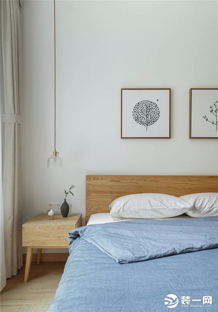 90平米无印良品日式风格三居室卧室装修效果图