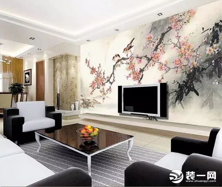 中式壁纸客厅装修效果图图片