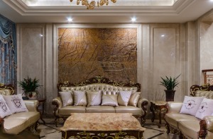 新古典风格别墅客厅沙发装饰设计效果图