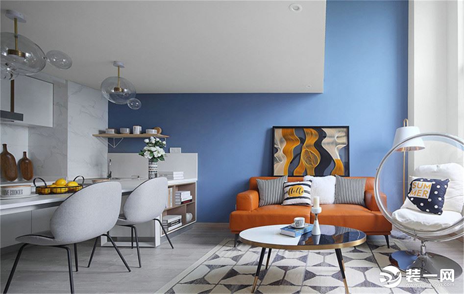 地中海风格loft客厅装修效果图