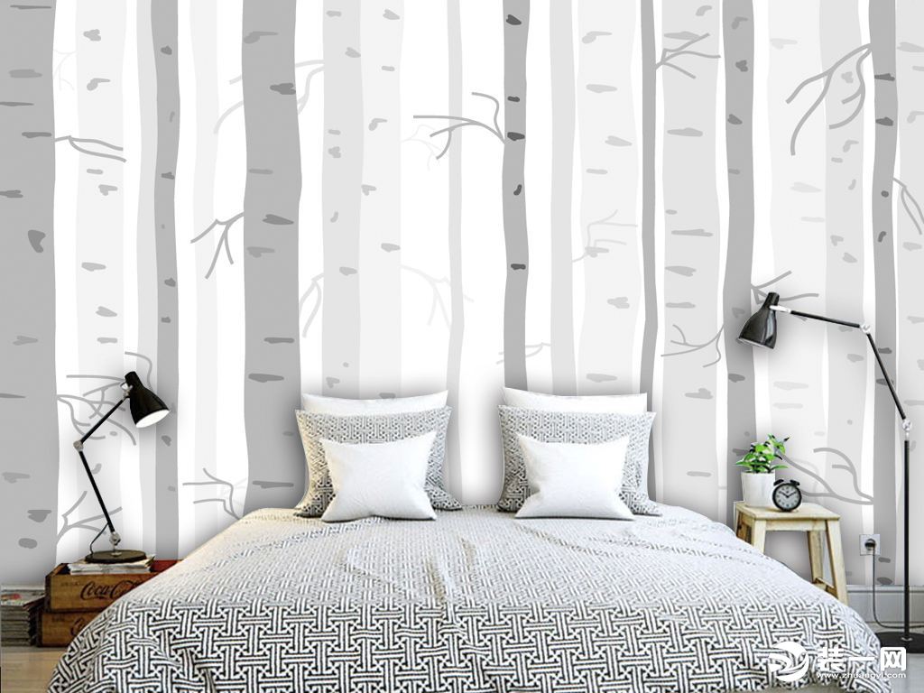 家庭卧室装修壁纸墙纸装饰效果