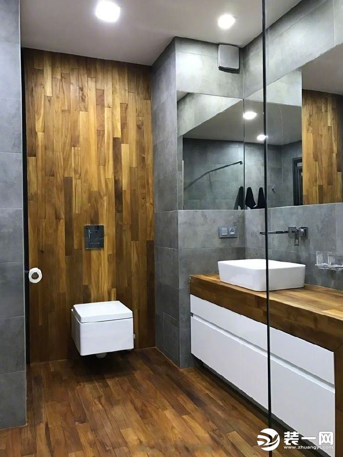 浴室木纹砖装修效果图