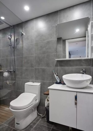 89平米三居室北欧风格浴室卫生间装修效果图