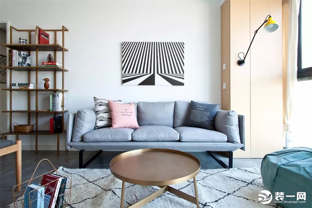 北欧风格80平米三居室沙发墙装修效果图