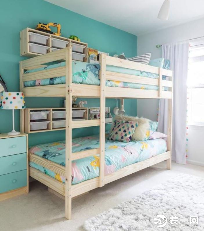 双人儿童房设计效果图双人床设计